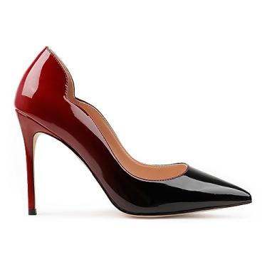 Imagem de Scarpin feminino COLETER, sapato social com bico fino e salto agulha de 10 cm para casamento, 38