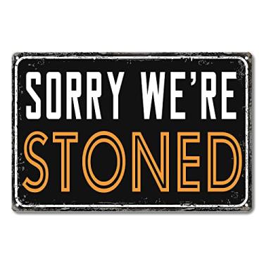 Imagem de Sokomurg Placa de metal retrô vintage engraçada 15 cm x 20 cm Sorry Bar Pub Club Cafe Home Restaurant Kitchen Outdoor Indoor Christmas Wall Decor Art Post Gifts for Man