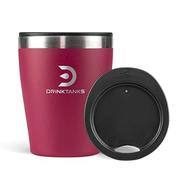 Imagem de DrinkTanks® - Copo de artesanato isolado, copo de aço inoxidável, copo de 293 ml com tampa, copo de aço inoxidável para água, café, cerveja, coquetéis, vinho e kombucha (Malbec)