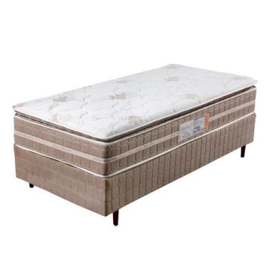 Imagem de Conjunto Box Solteiro Amsterdã Molas Ensacadas com Espuma D33 0,88x1,8
