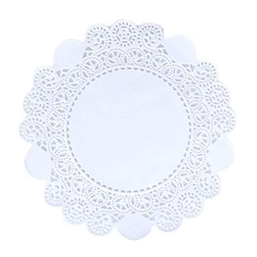 Imagem de Doilykorea - Doilies de papel retangulares descartáveis premium 250 folhas - Sem poeira, corte limpo, design simples - Doily de renda: festa/casamento - utensílios de mesa (redondo - 12,7 cm, branco