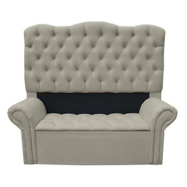 Imagem de Kit Cabeceira + Recamier Baú Agnes Para Cama Box Casal King 195 Cm - S