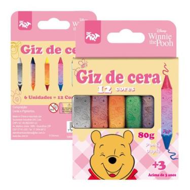 Imagem de Giz de Duas Pontas Bicolor Pooh 12 Cores 80g - DAC - Dac - Soc. Indust