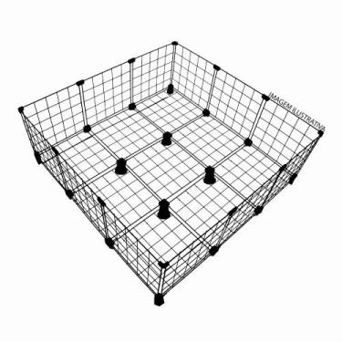 Imagem de Cercado Porquinho Da ÍNdia Com Fundo E PÉS 90x90cm Preto - IGUANNA, PR