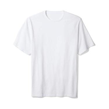 Imagem de Camiseta AMGK Masculina Lisa Básica 100% Algodão, Masculino, Branco, M