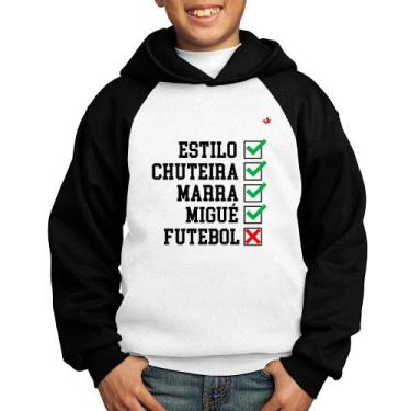 Imagem de Moletom Infantil Futebol que é bom, nada - Foca na Moda, Branco, Preto