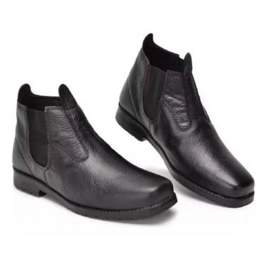 Imagem de Botina Bota Masculina Couro Roça Campo Mateiro lavoura Agricultura cur