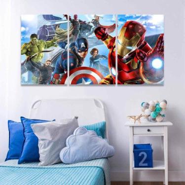 Imagem de Quadro Vingadores 120x60 Parede Quarto Sala Marvel - IQuadros