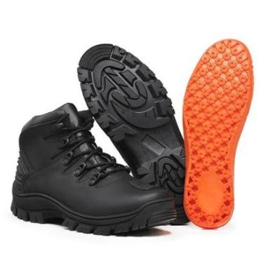 Imagem de Bota Masculina Couro Legitimo Preta Protetor De Marcha 990-Masculino