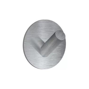 Imagem de Gancho Cabide Parede Auto Adesivo Redondo Inox Suporta 5kg - ComfortDo