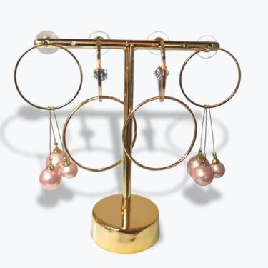 Imagem de Expositor Brinco Metal - DOURADO - MEDIO - 6 furos - J&F