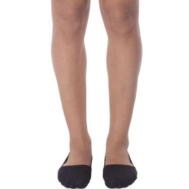 Imagem de Meia Sapatilha Selene 7760 Feminina Algodão Cano Invisível, Preto, 34/
