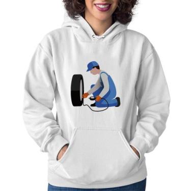 Imagem de Moletom Feminino Borracharia - Foca na Moda, Branco, G