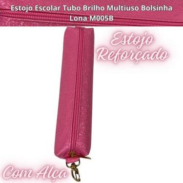 Imagem de Estojo Escolar Tubo Brilho Multiuso Bolsinha Lona M005B - Losamores