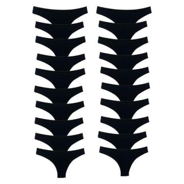 Imagem de Kit 20 Calcinhas Fio Dental Algodão Cotton Básica Lisa Lingerie - Try 