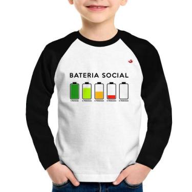 Imagem de Camiseta Raglan Infantil Bateria Social Manga Longa - Foca na Moda, Br