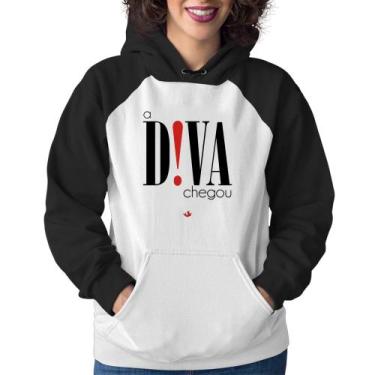 Imagem de Moletom Feminino A Diva Chegou - Foca na Moda, Branco, Preto, GG