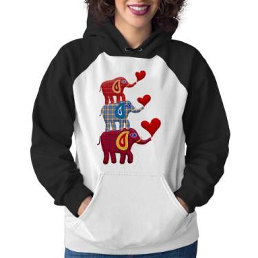 Imagem de Moletom Feminino Trio Elefantes  - Foca na Moda, Branco, Preto, GG