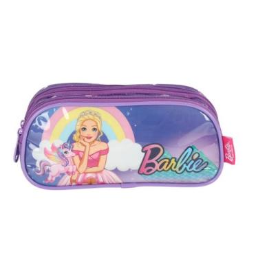 Imagem de Estojo Escolar Duplo Barbie Unicórnio - Luxcel