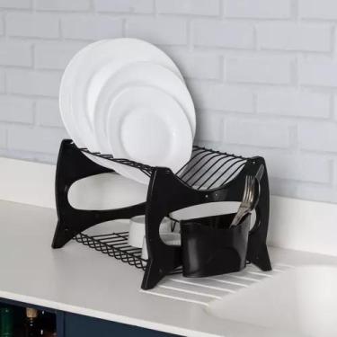 Imagem de Escorredor De Louca Cozinha Prato Copo Duplo Porta Talheres - Metaltru