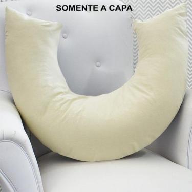 Imagem de Capa para Almofada Amamentação - Laura Baby, Caqui com Branco