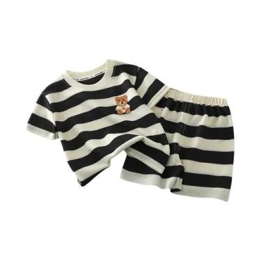 Imagem de Conjunto de Roupa Listrado para Bebê - Meninos e Meninas - Verão, 110 