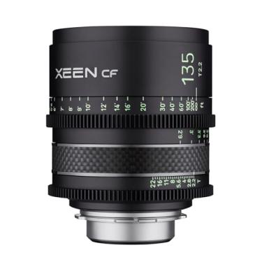 Imagem de Lente teleobjetiva XEEN CF 135 mm T2.2 Pro Cinema para Canon EF com estrutura de fibra de carbono e marcações luminosas (CFX135-C)