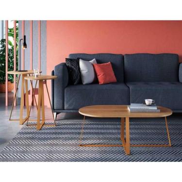 Imagem de Kit Para Sala Com Mesa de Centro 90 cm e 2 Mesas Laterais - Artesano S
