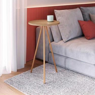 Imagem de Mesa Lateral de Apoio Para Sala Industrial em Aço 58,5 cm - Artesano S
