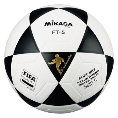 Imagem de Bola De Futevôlei Mikasa FT-5, Branco com preto