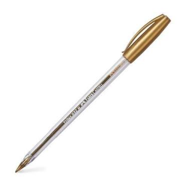 Imagem de Caneta Esferográfica Faber Trilux Color Metálica - Faber-Castell, Ouro