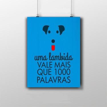 Imagem de Placa Decorativa Cão Frase Lambida 20X30Cm - Artesanal, Mdf