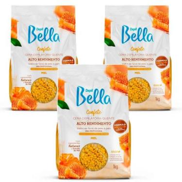 Imagem de Kit 3 Unidades Cera Quente Depilatória Depil Bella Confete Alta Perfor