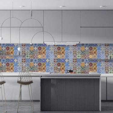 Imagem de Papel De Parede Adesivo Azulejo Português Lavável - AUM Adesivos, mode