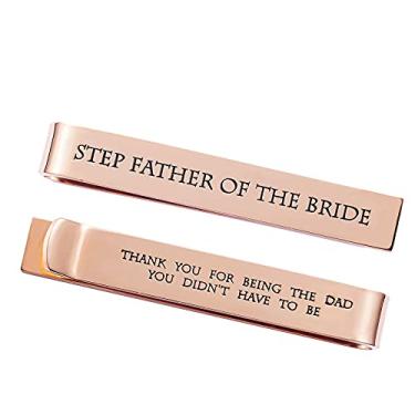 Imagem de LParkin Presentes para o Pai da Noiva Presentes para o Pai do Noivo Presentes de Casamento Clipes para Presentes para padrinhos de casamento da Noiva Barras de Gravata de Aço Inoxidável