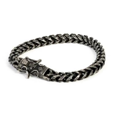 Imagem de NVR GVN Pulseira masculina de aço inoxidável - Pulseira de corrente para homens, presentes de namorado, barcelet para pai, joias masculinas, pulseiras pretas, acessórios masculinos, pulseira de metal