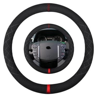 Imagem de K LAKEY Capa de volante de camurça, compatível com Discovery Range Rover Range Rover Sport Alcantara couro esportivo antiderrapante acessórios de carro 15,5 40,6 cm para homens e mulheres