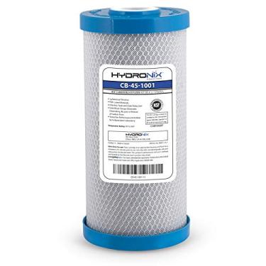 Imagem de Hydronix Filtro de água de bloco de carbono ativado RO NSF CB-45-1001 para toda a casa, 11,4 cm x 25,4 cm, 1 mícron
