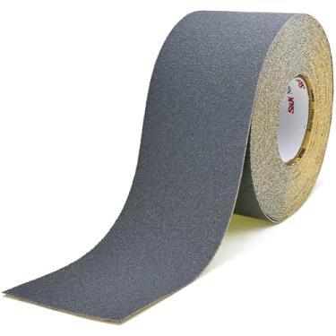 Imagem de S&X Fita de Tração Antiderrapante Cinza, Rolo de 4"x60 Pés, Grão 60, Fita Antiderrapante Definitiva para Degraus de Escada Externos, Antiderrapante para Degraus de Madeira e Pegado (4" X 60', Cinza)