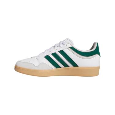 Imagem de adidas Tênis de basquete unissex adulto Hoops 4.0, Branco/verde universitário/chiclete, 5 Women/4 Men