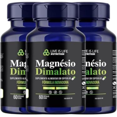 Imagem de Kit 3 magnesio dimalato puro original 60 capsula 500 mg