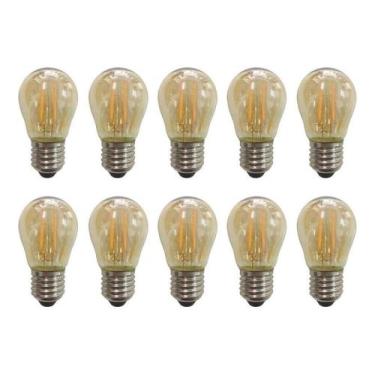 Imagem de Kit 10 Lâmpada Filamento Led G45 Vintage Retro Carbono Ambar - Rgled A