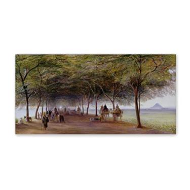 Imagem de JZSDGB Edward Lear famosa reprodução de pinturas a óleo em tela (vista da estrada das pirâmides, Gizé) pôsteres e impressões arte de parede em tela clássica imagens de paisagem 80 x 160 cm (31 x 63