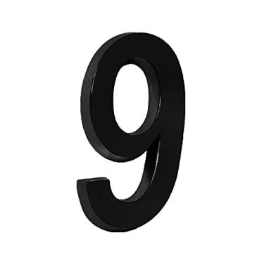 Imagem de Número Residencial 3D"9" Plástico ABS Preto Metalcromo