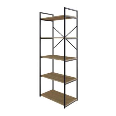 Imagem de Estante C/05 Prateleiras 152x60x33cm Yon - Metalig, Vermont Oak/Est.Pr