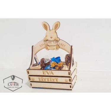 Imagem de Cesta de páscoa em MDF - Genérica