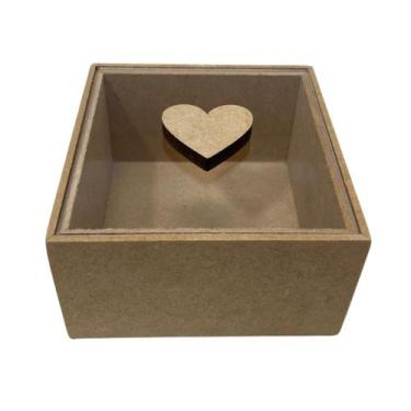 Imagem de Caixa Acrílico 10x10x06 Com Puxador Coração - LUCIANO