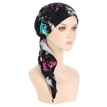 Imagem de Hijab Turbante com Estampa Floral - Elástico, Respirável e Confortável