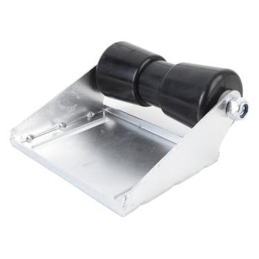 Imagem de Roller de Quilha de Barco de 8 Polegadas Com Kit de Montagem de Suporte, Rolo de Trailer de Barco Galvanizado Aço Preto Rolo de Quilha de Borracha para Pequenos Iates de