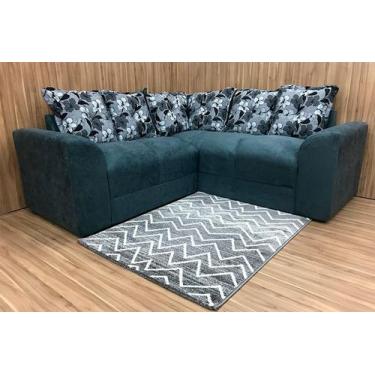 Imagem de Sofá Canto Cinza com Floral 606/37 Belo Invertido - Alpoim